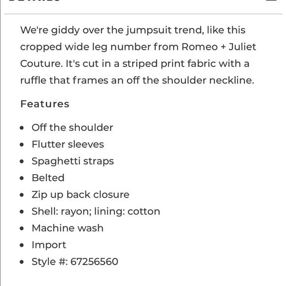 Striped off the shoulder cropped jumpsuit - Picture 4 of 8